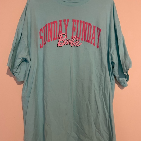 Barbie Sunday Funday Teal and Pink Tee - Picture 1 of 3
